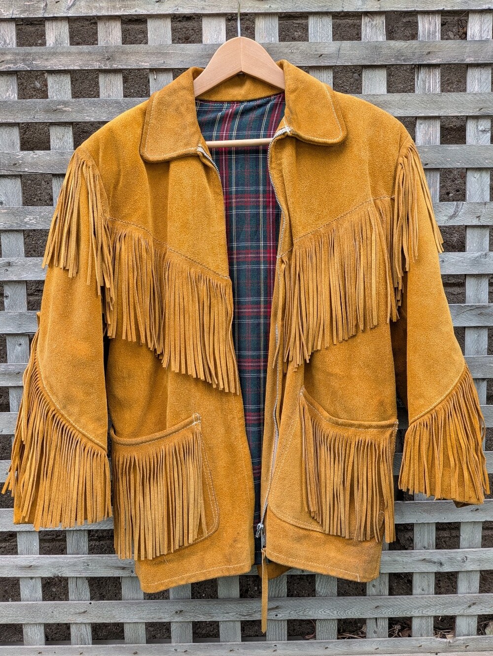 Handmade Leather Jacket Fringe Huron Moc Enr Native American Womens Medium